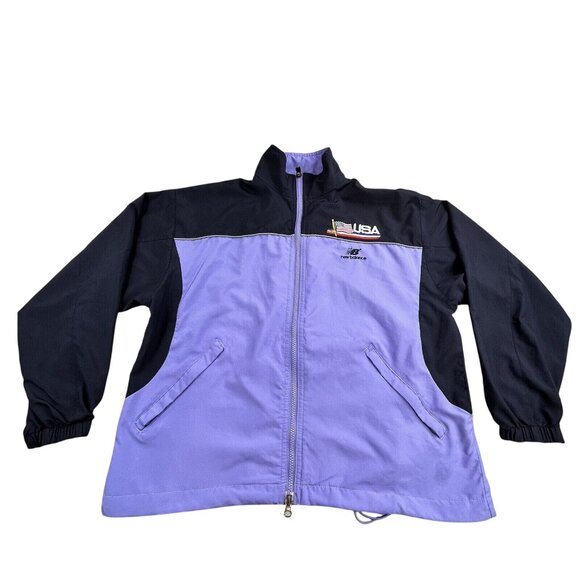 New Balance Jackets & Blazers - New Balance Womens Medium Purple USA Lightweight Jacket Full Zip Windbreaker Y2K